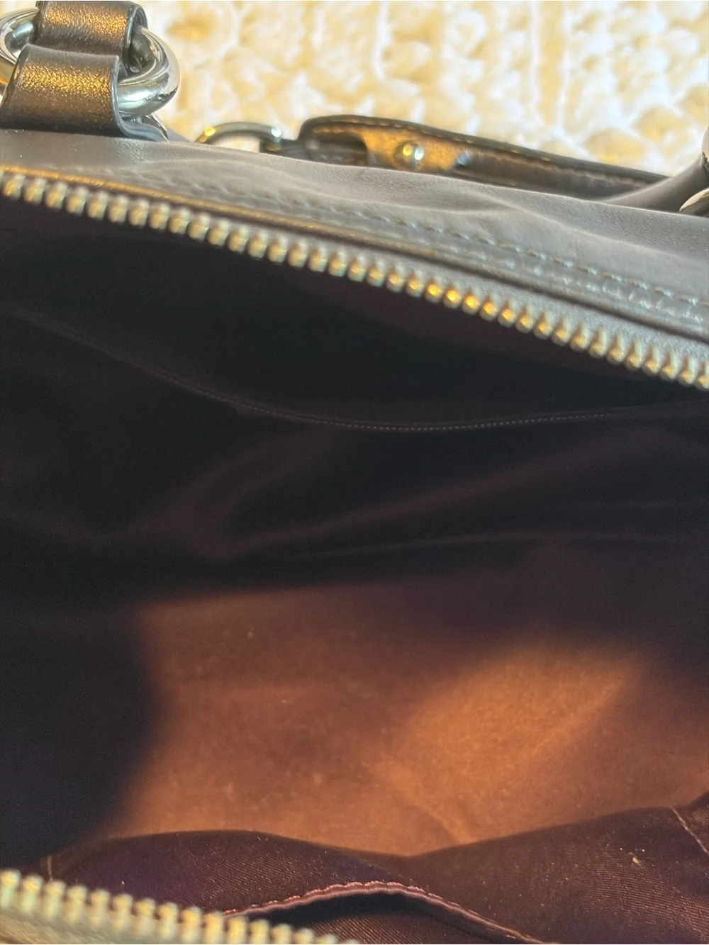 Coach pewter Signature Canvas Convertible Satchel with Leather Trim - Picture 5 of 7